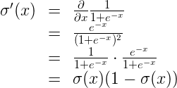 sigmoid function delivative