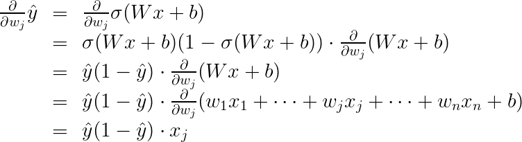 predictions derivative with respect to weighs